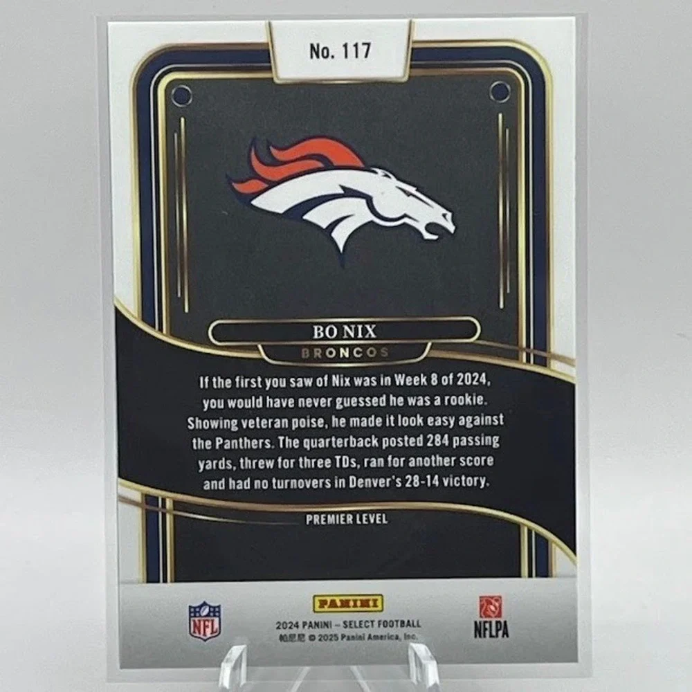 Bo Nix 2024 Panini Select 24 NFL Denver Broncos Single Trading Card Football